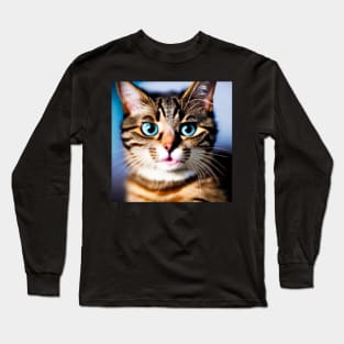 Surprised muzzle of a cute cat Long Sleeve T-Shirt